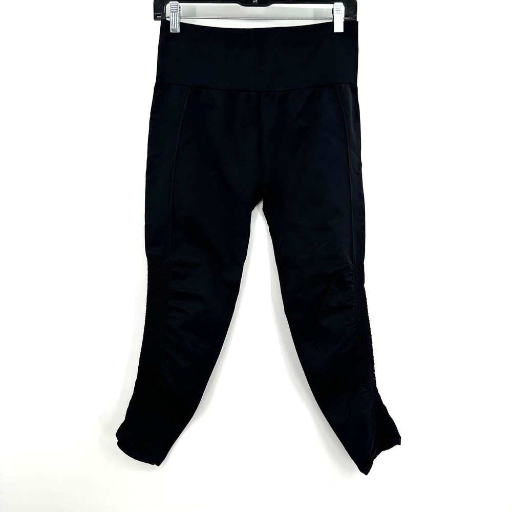 Fabletics size‎ large black leggings ruched side legs